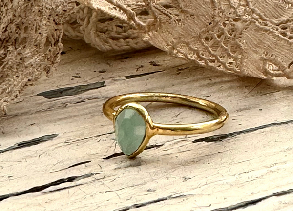 Amazonite laia’ ring | gold-plated