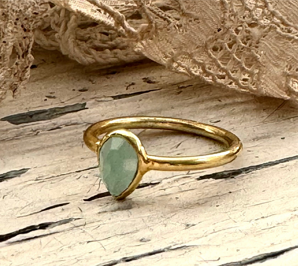 Amazonite laia’ ring | gold-plated