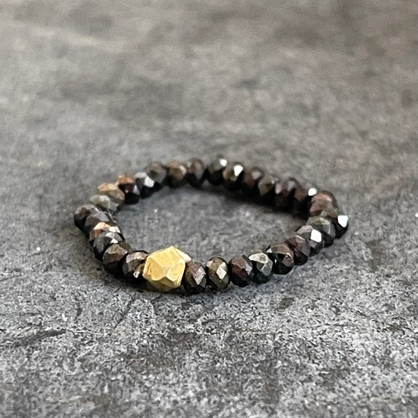 Pyrite Ella | Faceted Stone Adjustable Ring
