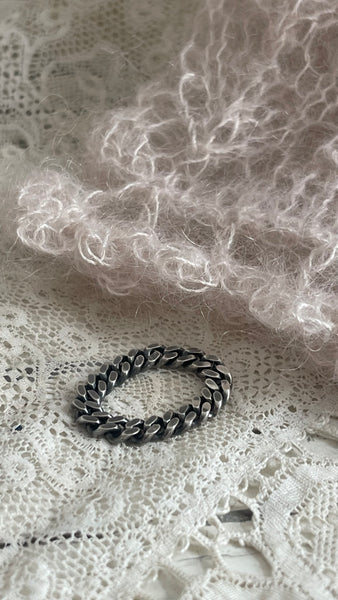 "Aaron’’chain ring/ silver 925 oxidized