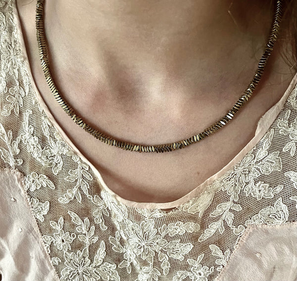 ‚Pyrite’faceted stone| choker necklace