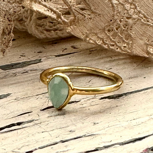 Amazonite laia’ ring | gold-plated