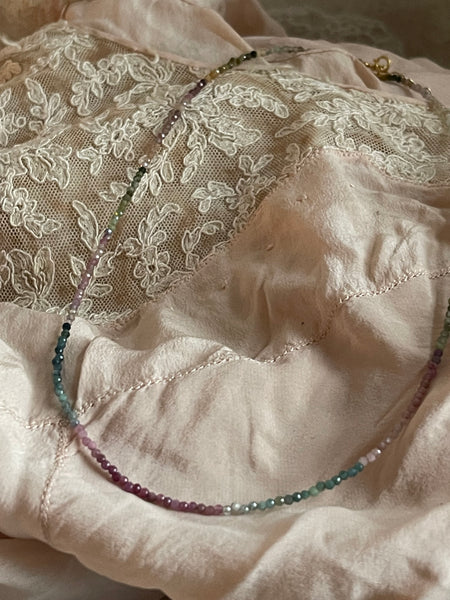 ‚Tourmaline’ faceted stone necklace