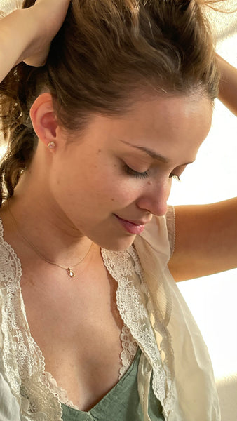 Citrine | stone pendant necklace | gold-plated