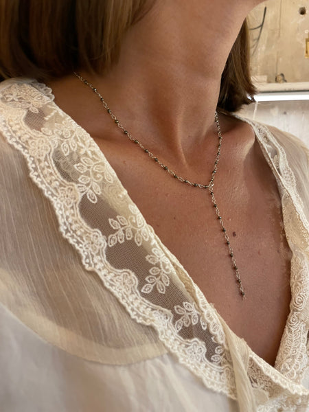 "Pyrite" Y Rosary necklace | 925 Silver