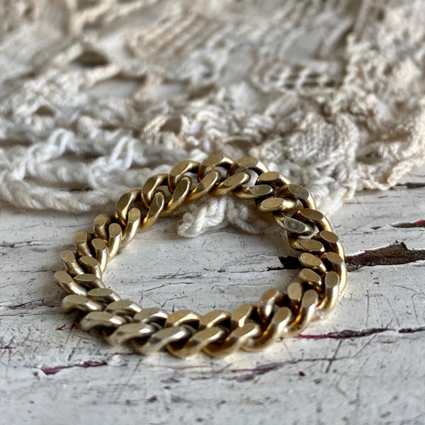 "Aaron’’ chain ring | Silver 925 -gold-aged