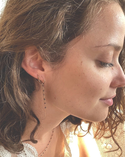 'Lena' hoops | 925 Silver | onyx