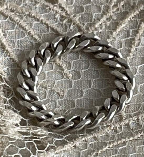 "Aaron’’ chain ring | Silver 925 -gold-aged