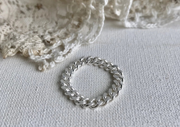 "Aaron’’ chain ring | Silver 925 -gold-aged