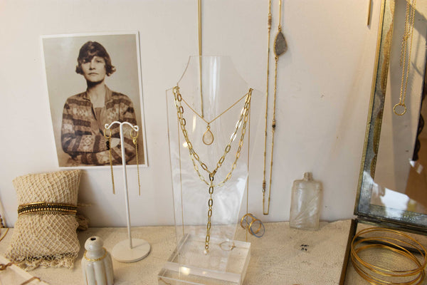 Moonstone | cut pendant necklace | Gold-plated