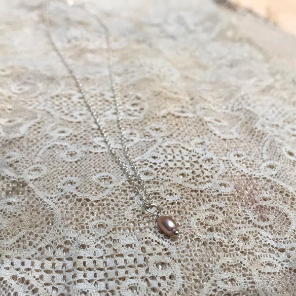 'Drop rose pearl' necklace | 925 Silver
