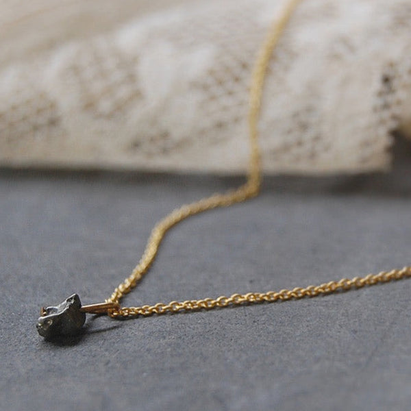 pyrite | stone pendant necklace | gold-plated