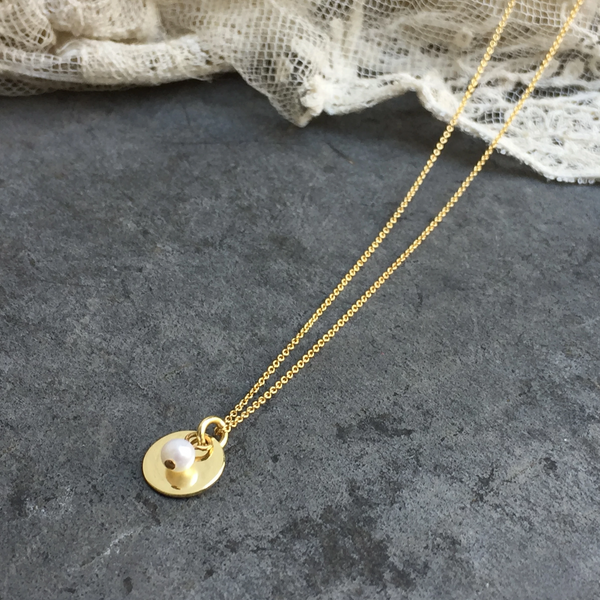 'Coin & pearl' necklace | 24k gold-plated