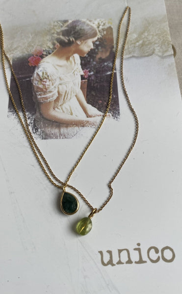 emerald | small necklace | gold-plated