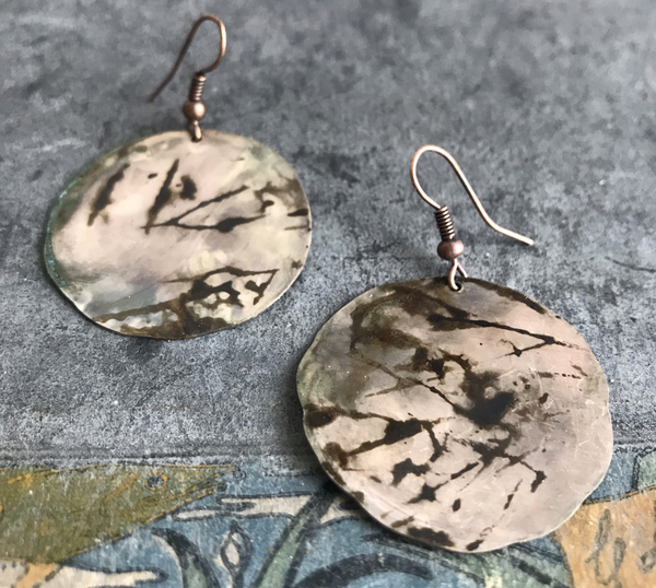 'japan 'earrings | oxidized cooper