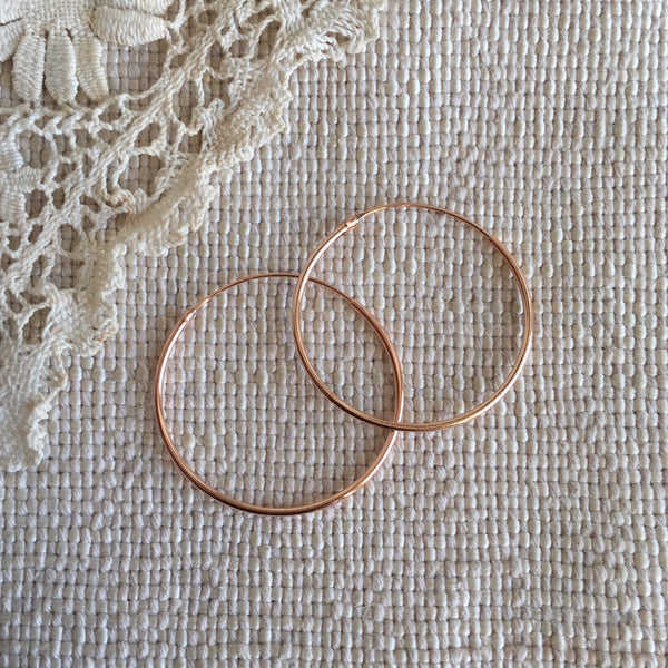 'Classic' hoops | Rose gold-plated | 30mm