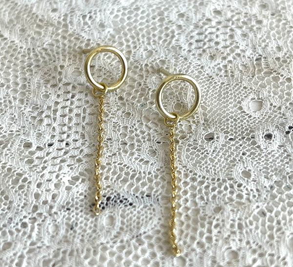 hoop and chain earstuds | 925 silver
