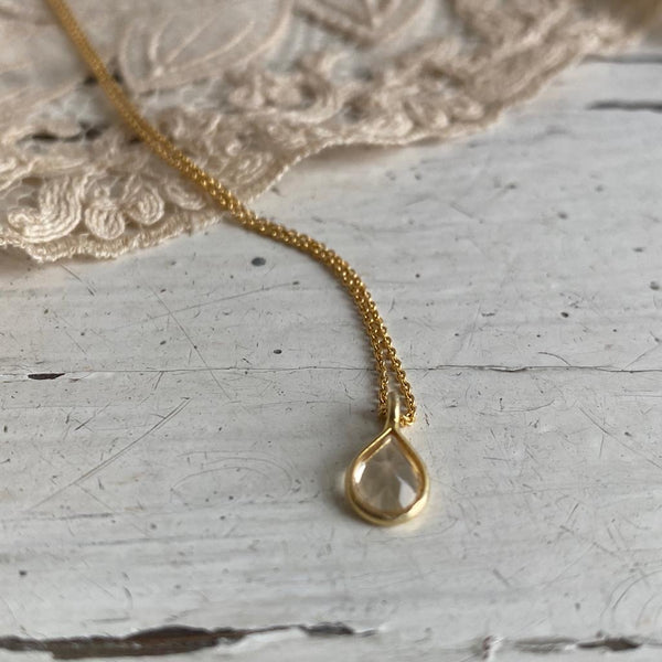 Citrine | stone pendant necklace | gold-plated