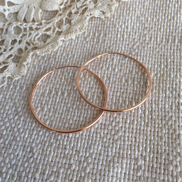 'Classic' hoops | Rose gold-plated | 30mm