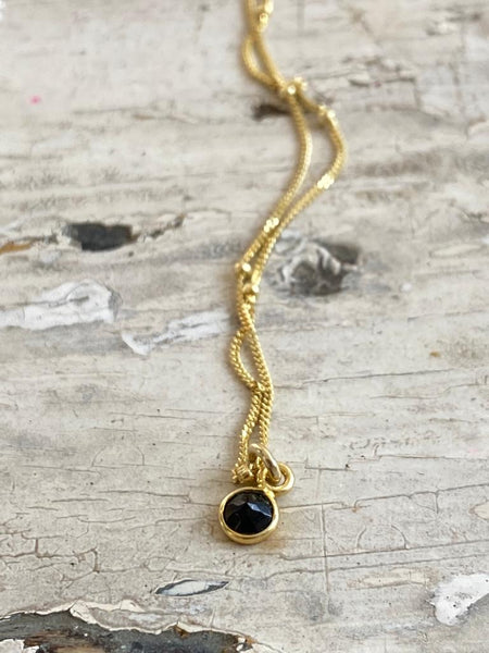 small onyx | necklace | gold-plated
